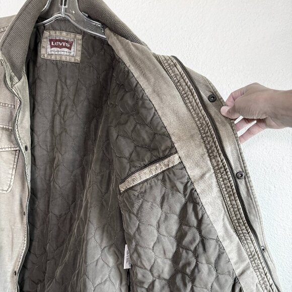 Levi's🤘🏽Canvas Trucker Jacket \\ Size L // Quilted Lining \\ Barn Coat Utility - Picture 7 of 12